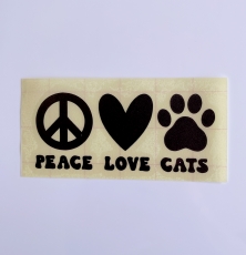 Vinylaufkleber Peace, Love, Cats