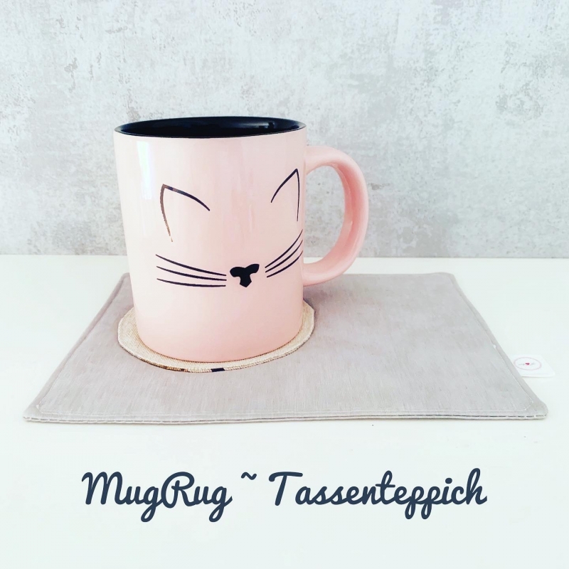 Mug Rug Tassenteppich (Untersetzer) für Katzenfans